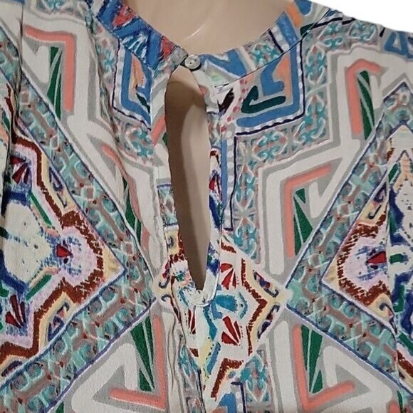 ALBERTO MAKALI Sleeveless Boho Print Mini Dress With Drawstring Waist - Picture 7 of 9